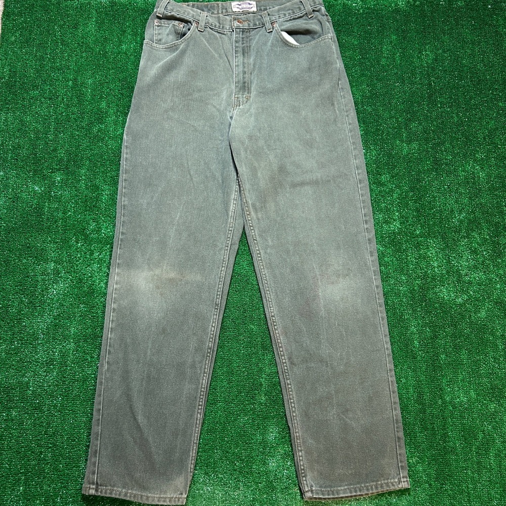 Vintage 90s Sonoma Jeans Relaxed Straight Leg Faded Sage Green 34x34 Made in USA